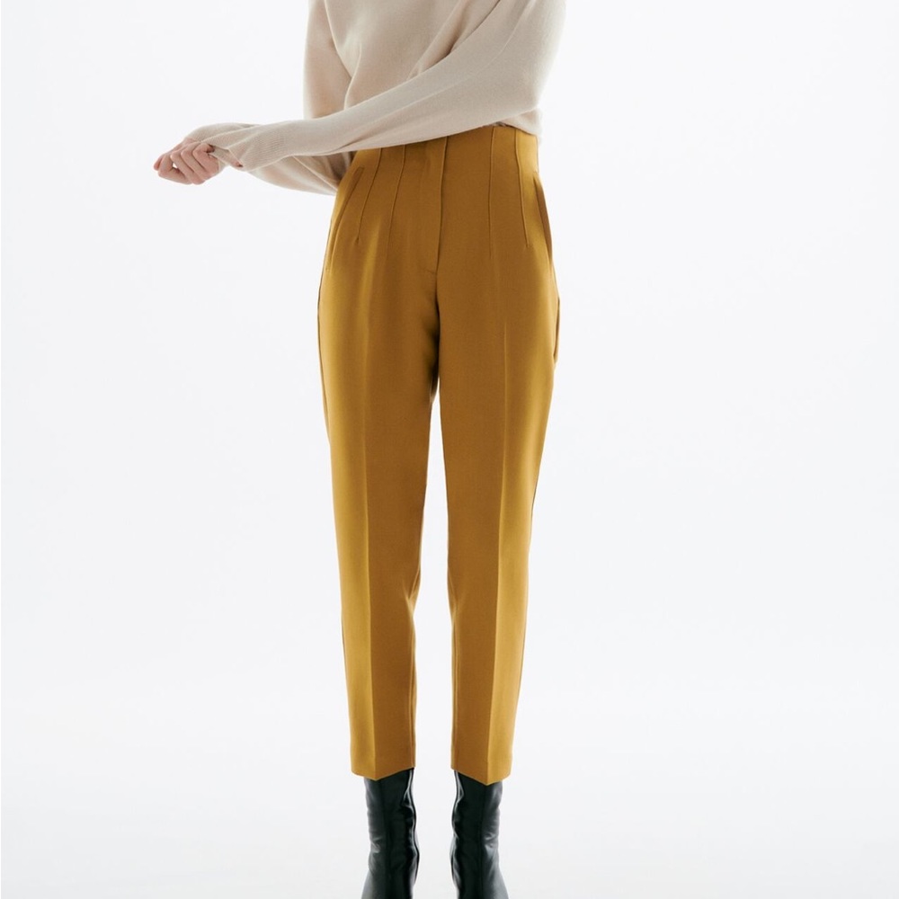 NWOT Zara High Waisted Pants Mustard Size S